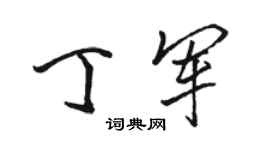 駱恆光丁軍行書個性簽名怎么寫