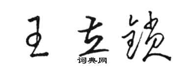 駱恆光王立鎖草書個性簽名怎么寫