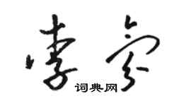 駱恆光李氛草書個性簽名怎么寫