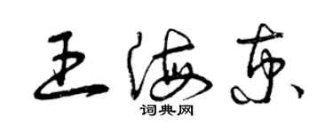 曾慶福王海京草書個性簽名怎么寫