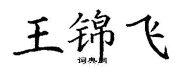 丁謙王錦飛楷書個性簽名怎么寫