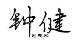 曾慶福鍾健行書個性簽名怎么寫