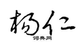 曾慶福楊仁草書個性簽名怎么寫