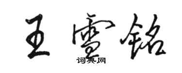 駱恆光王雪銘行書個性簽名怎么寫