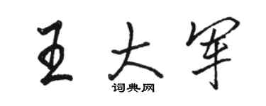 駱恆光王大軍行書個性簽名怎么寫