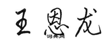 駱恆光王恩龍行書個性簽名怎么寫