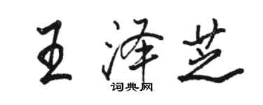 駱恆光王澤芝行書個性簽名怎么寫