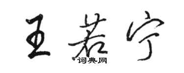 駱恆光王若寧行書個性簽名怎么寫