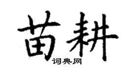 丁謙苗耕楷書個性簽名怎么寫