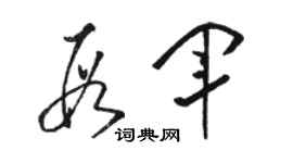 駱恆光段軍草書個性簽名怎么寫