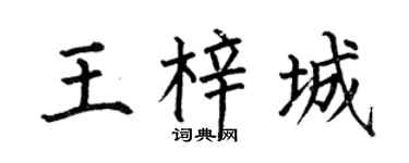 何伯昌王梓城楷書個性簽名怎么寫