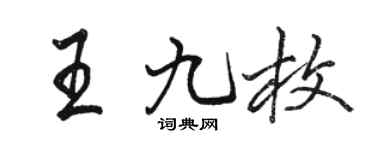 駱恆光王九枚行書個性簽名怎么寫