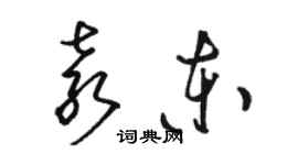 駱恆光袁東草書個性簽名怎么寫