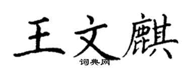 丁謙王文麒楷書個性簽名怎么寫