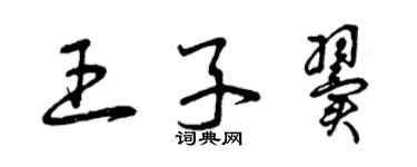曾慶福王子翼草書個性簽名怎么寫