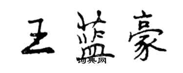 曾慶福王藍豪行書個性簽名怎么寫