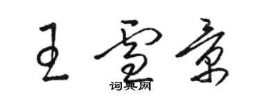 駱恆光王雪景草書個性簽名怎么寫