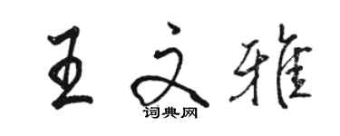 駱恆光王文雅行書個性簽名怎么寫