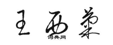 駱恆光王西菊草書個性簽名怎么寫