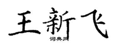 丁謙王新飛楷書個性簽名怎么寫