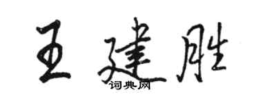 駱恆光王建勝行書個性簽名怎么寫