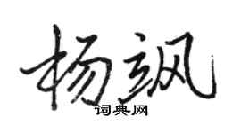 駱恆光楊颯行書個性簽名怎么寫