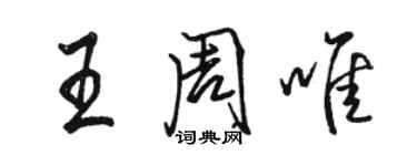 駱恆光王周唯行書個性簽名怎么寫