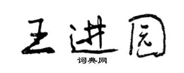 曾慶福王進園行書個性簽名怎么寫