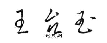 駱恆光王台玉草書個性簽名怎么寫