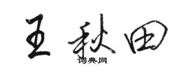 駱恆光王秋田行書個性簽名怎么寫