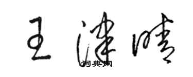 駱恆光王津晴草書個性簽名怎么寫