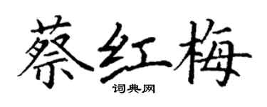 丁謙蔡紅梅楷書個性簽名怎么寫