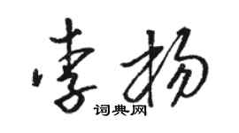 駱恆光李楊草書個性簽名怎么寫