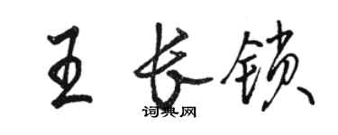 駱恆光王長鎖行書個性簽名怎么寫