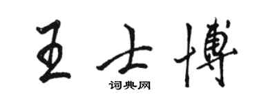 駱恆光王士博行書個性簽名怎么寫