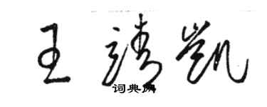 駱恆光王靖凱草書個性簽名怎么寫