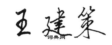 駱恆光王建策行書個性簽名怎么寫