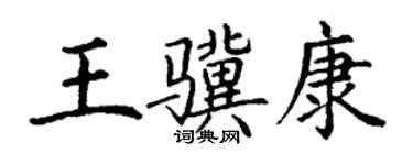 丁謙王驥康楷書個性簽名怎么寫