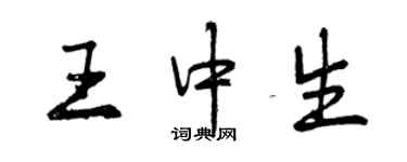 曾慶福王中生行書個性簽名怎么寫