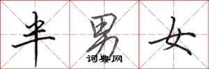 田英章半男女行書怎么寫