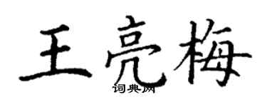丁謙王亮梅楷書個性簽名怎么寫