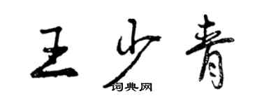 曾慶福王少青行書個性簽名怎么寫