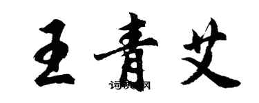 胡問遂王青艾行書個性簽名怎么寫