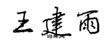 曾慶福王建雨行書個性簽名怎么寫