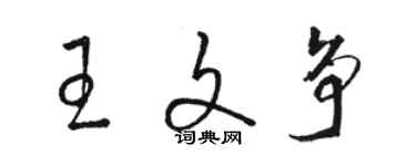 駱恆光王文爭草書個性簽名怎么寫