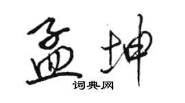 駱恆光孟坤行書個性簽名怎么寫