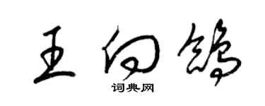 梁錦英王向鴿草書個性簽名怎么寫