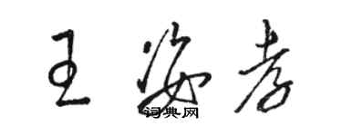 駱恆光王姿孝草書個性簽名怎么寫