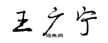 曾慶福王廣寧行書個性簽名怎么寫