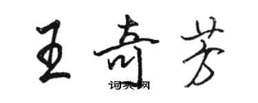 駱恆光王奇芳行書個性簽名怎么寫